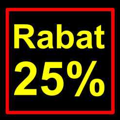 sort-gul rabat etiket klistermærke kvadratisk 25 %