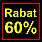 sort-gul rabat etiket klistermærke kvadratisk 60 %