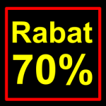 sort-gul rabat etiket klistermærke kvadratisk 70 %