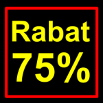 sort-gul rabat etiket klistermærke kvadratisk 75 %